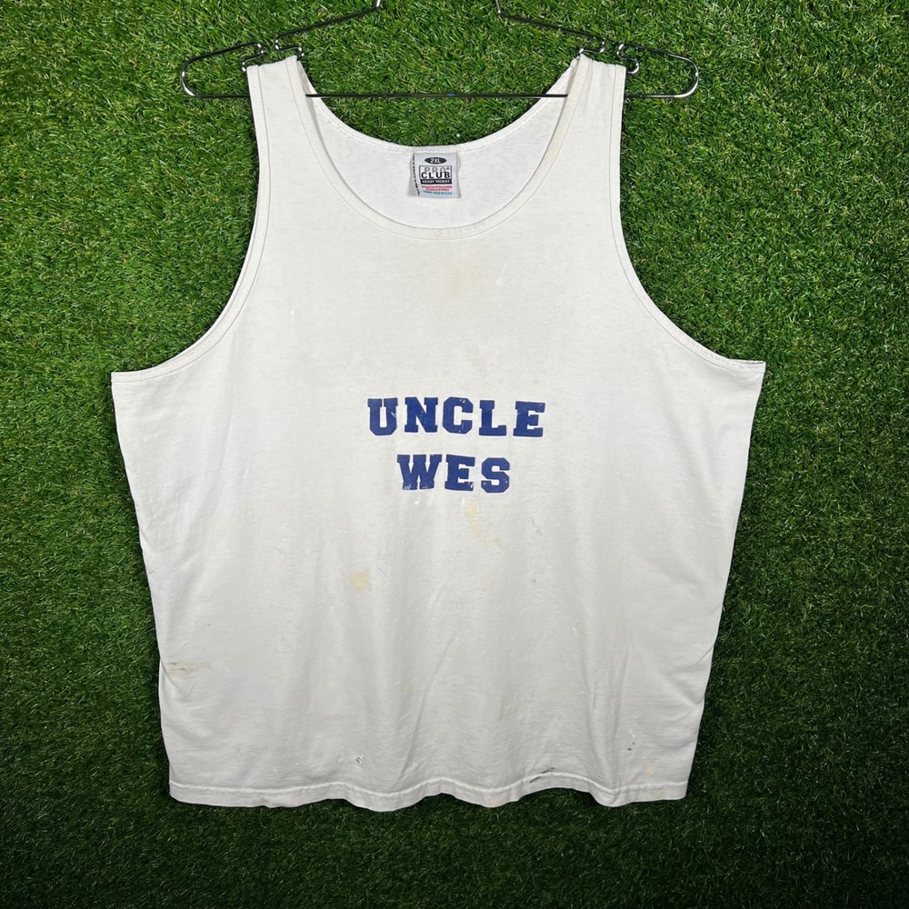 Pro Club Heavyweight Tank Top Mens 2XL White Uncle‎ Wes Graphic Sleeveless Shirt